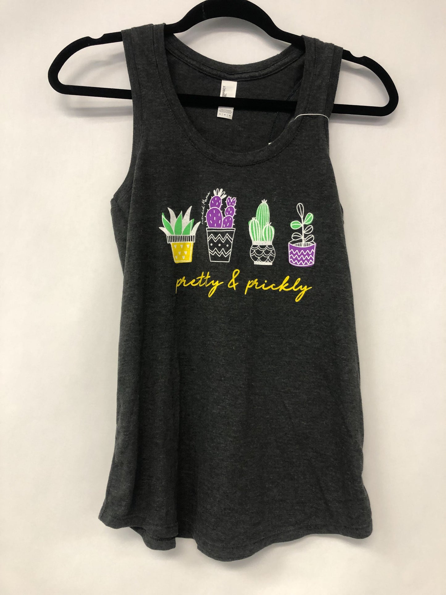 Outlet 6162 - Latched Mama Pretty & Prickly Non-Nursing Tank - Dark Charcoal - Medium