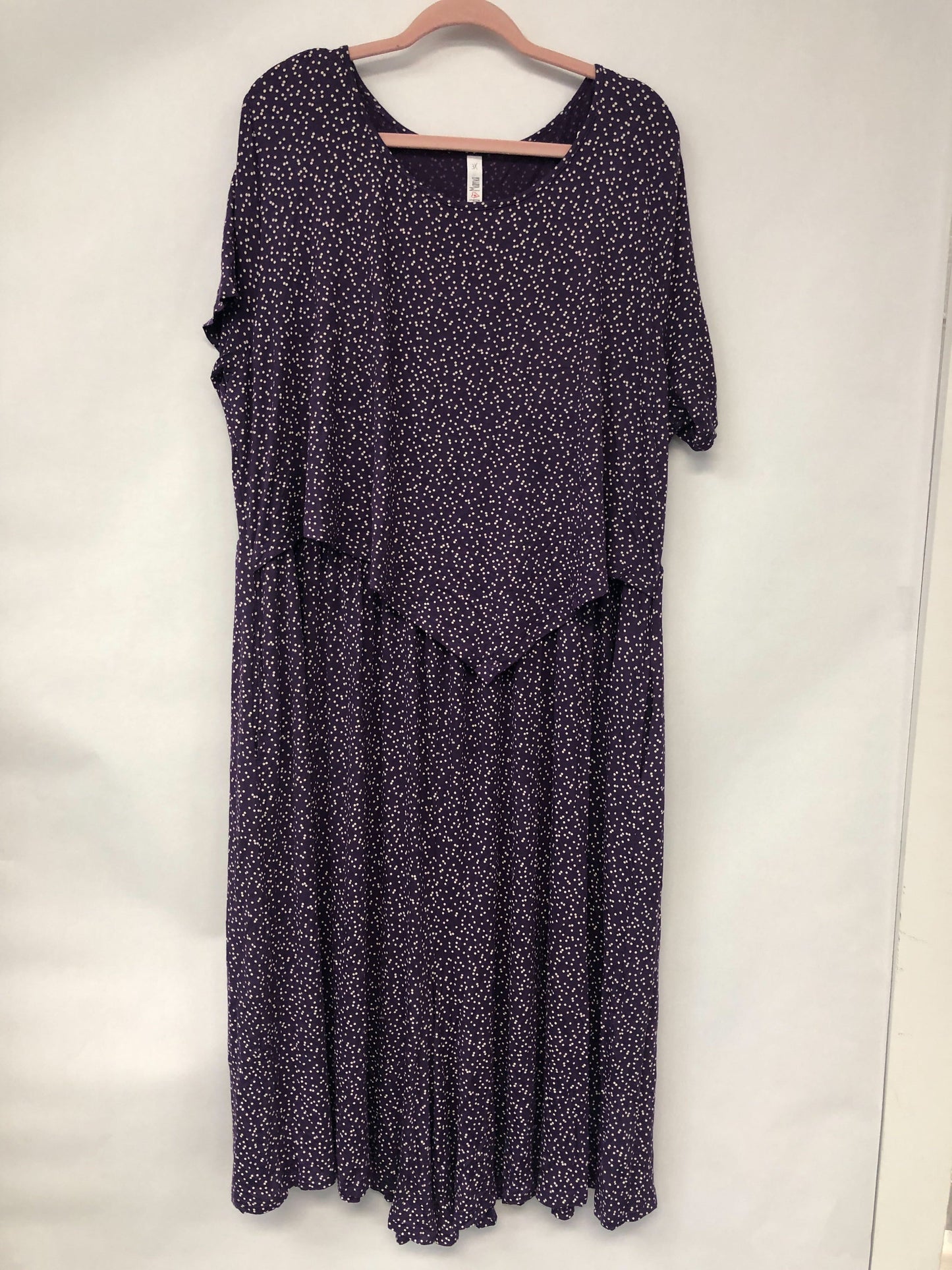 Outlet 6107 - Latched Mama Boardwalk Nursing Romper - Purple Dots - 3X