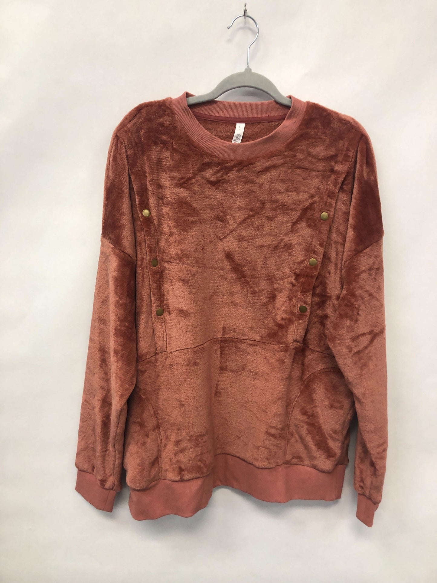 Outlet 6063 - Latched Mama Fleece Snap Nursing Pullover - Dark Mauve - Large