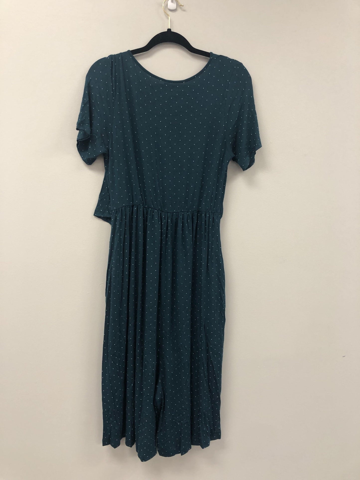 Outlet 5761 - Latched Mama Boardwalk Nursing Romper - Teal Dots - Medium