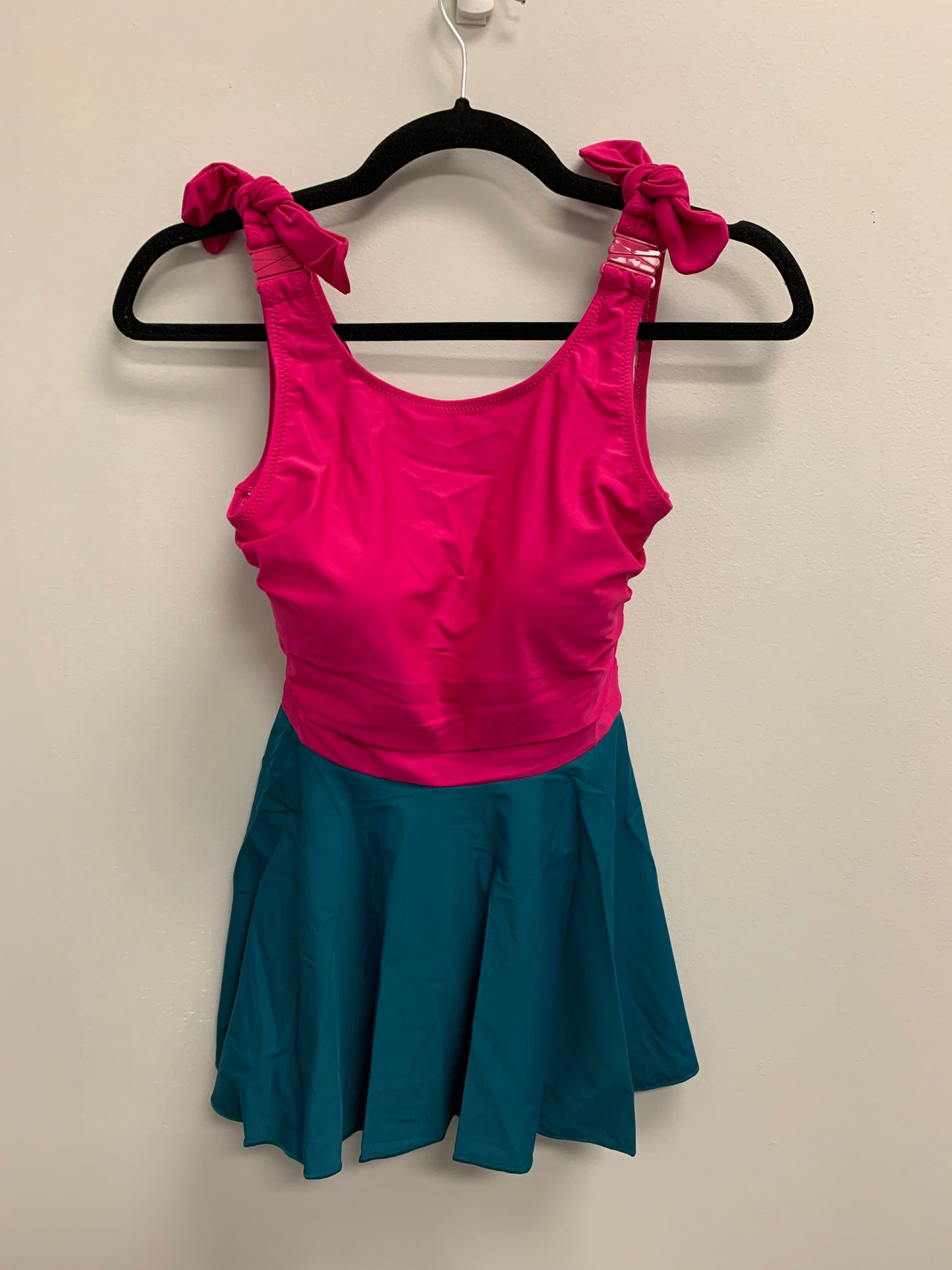 Outlet 5441 - Latched Mama Peplum Nursing Swim Tank - RASPBERRY/TEAL - Extra Small