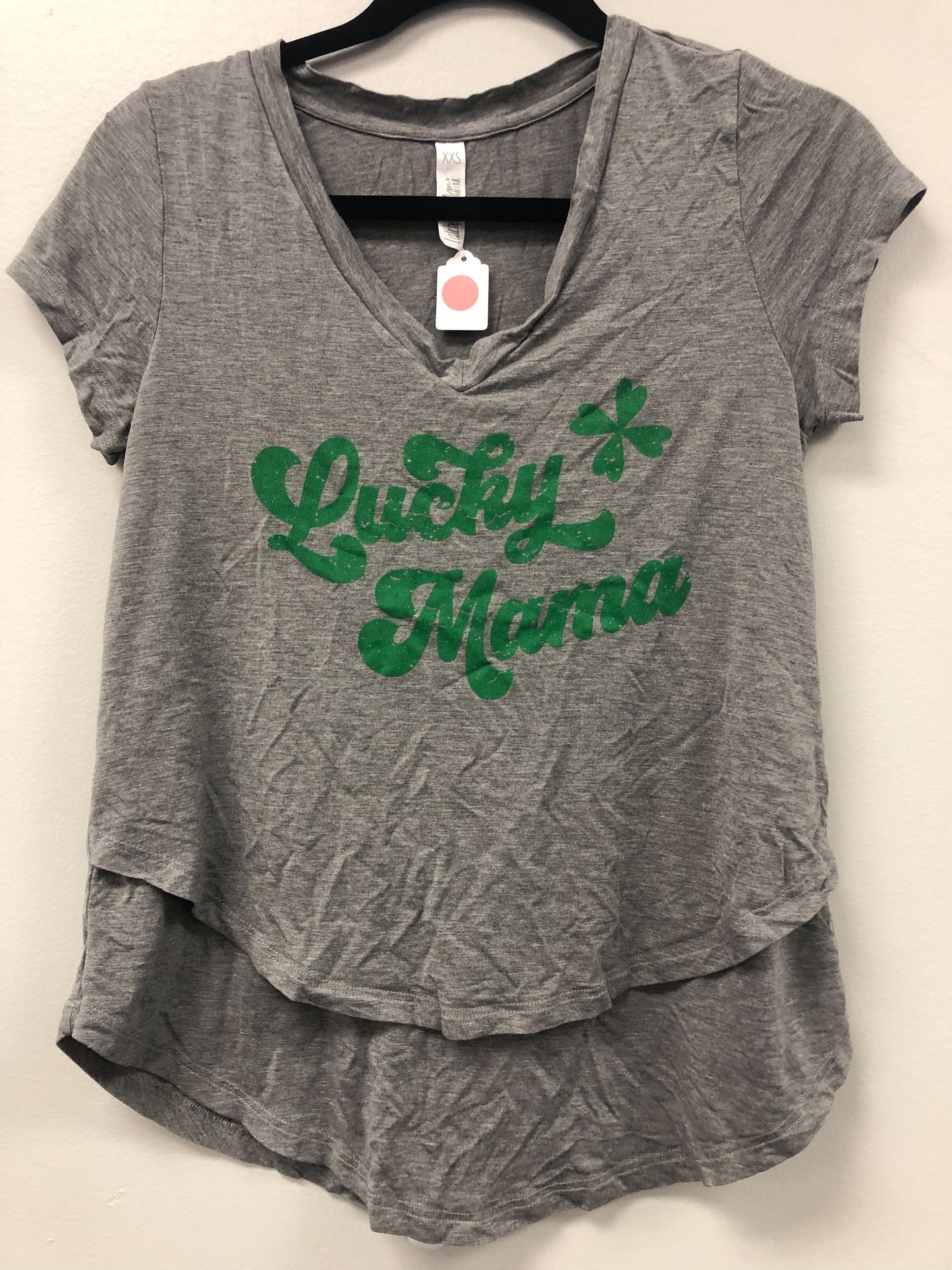 Outlet 5518 - Printed V-Neck Boyfriend Nursing Tee - Grey - Extra Extra Small