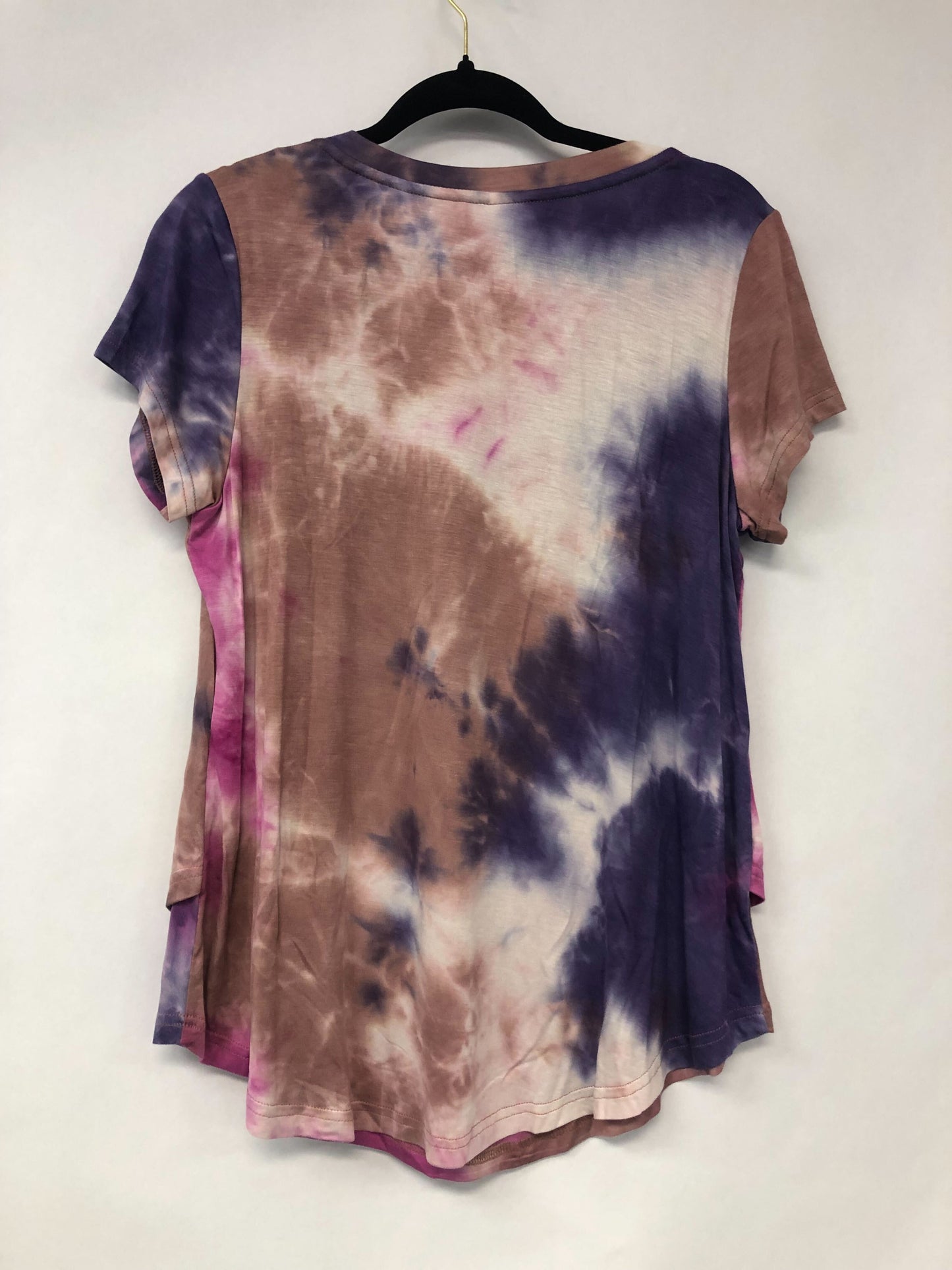 Outlet 6167 - V-Neck Boyfriend Nursing Tee - Blue/Brown/Pink Tie Dye - Small