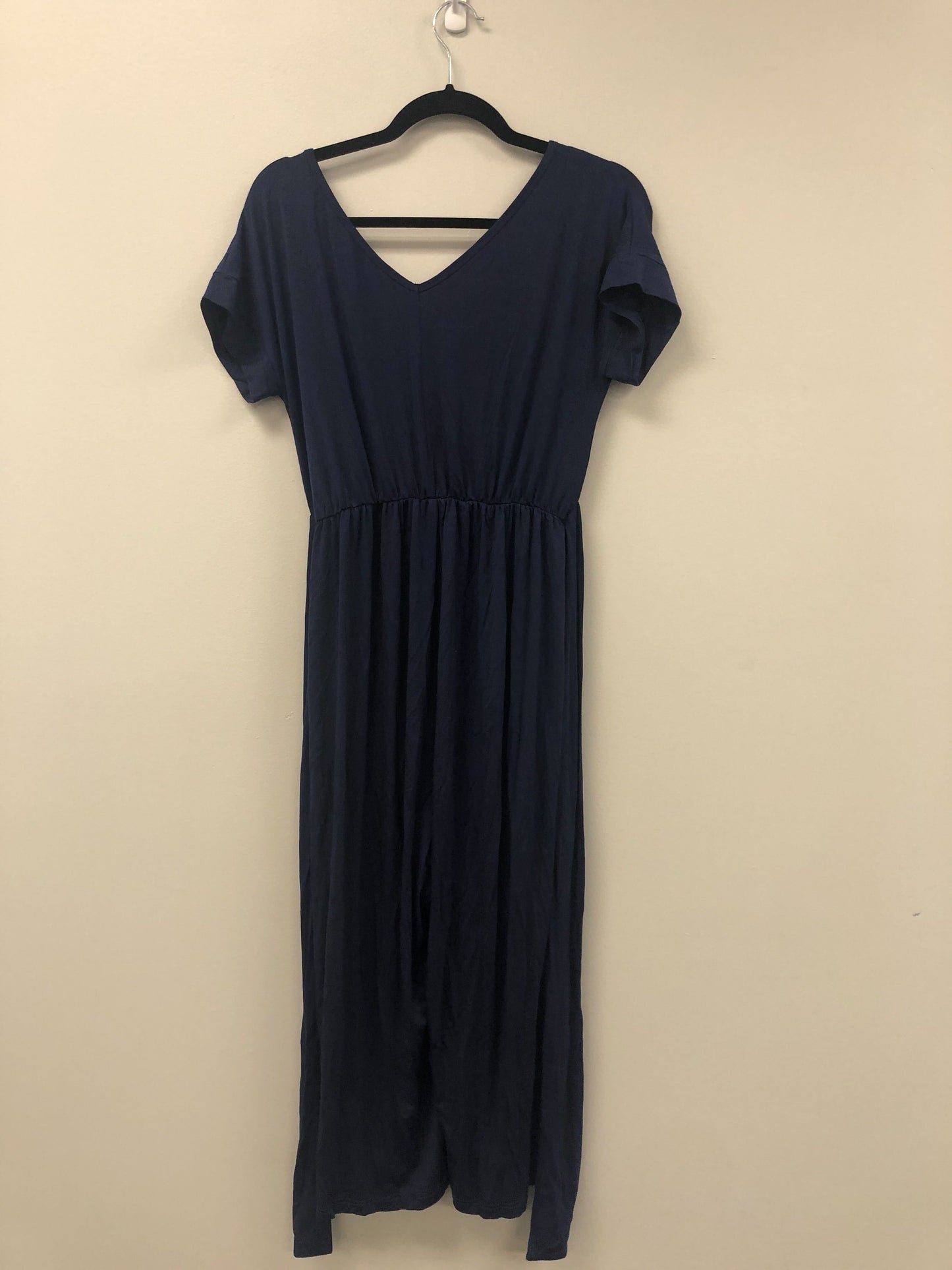 Outlet 5675 - Latched Mama V-Neck Nursing Jumpsuit - Navy - Small