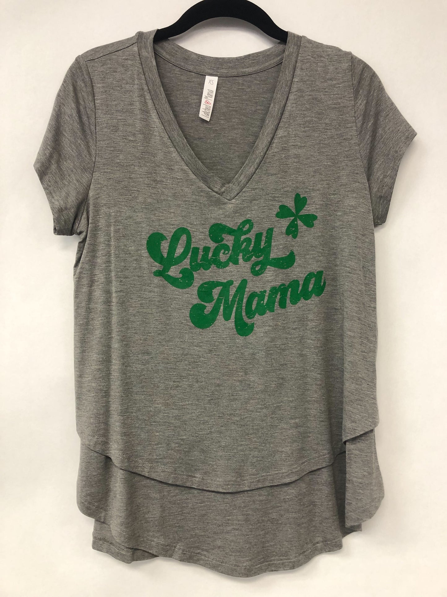 Outlet 6240 - Latched Mama Lucky Mama Nursing Tee - grey - Extra Small