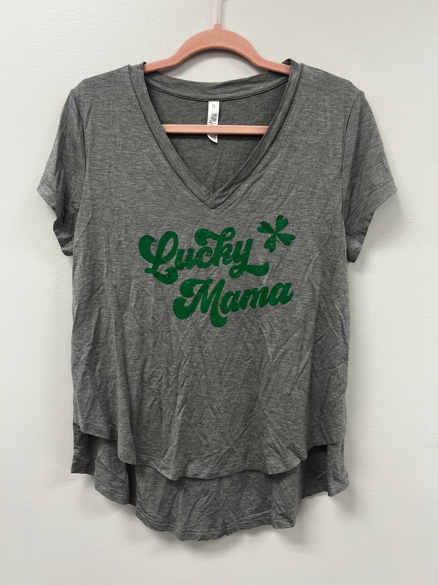 Outlet 5713 - Latched Mama Lucky Mama Nursing Tee - Light Grey - Medium