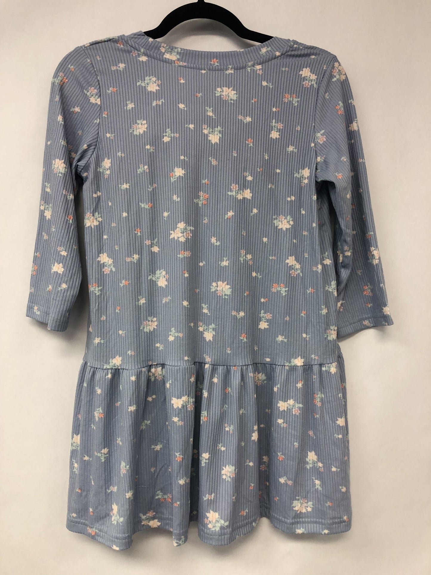 Outlet 6141 - Latched Mama 3/4 Sleeve Babydoll Nursing Tee - Powder Blue Floral - Medium