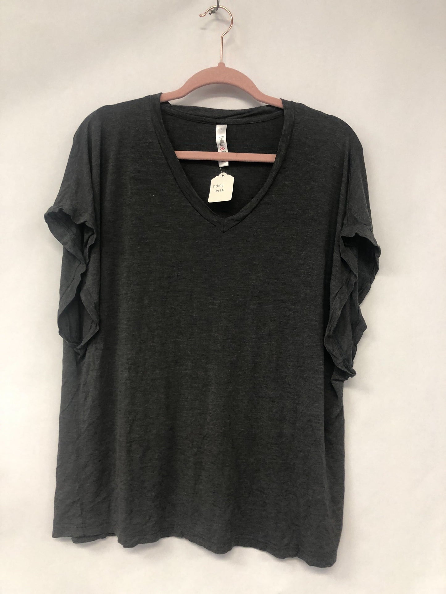 Outlet 6216 - Latched Mama V-Neck Daily Nursing Tee - Charcoal - Large