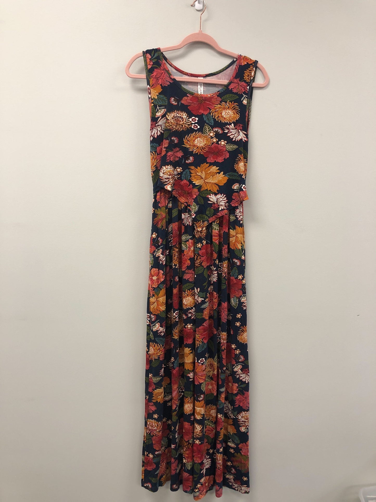 Outlet 5811 - Latched Mama Front Knot Nursing Maxi Dress - Radio Retro - Medium