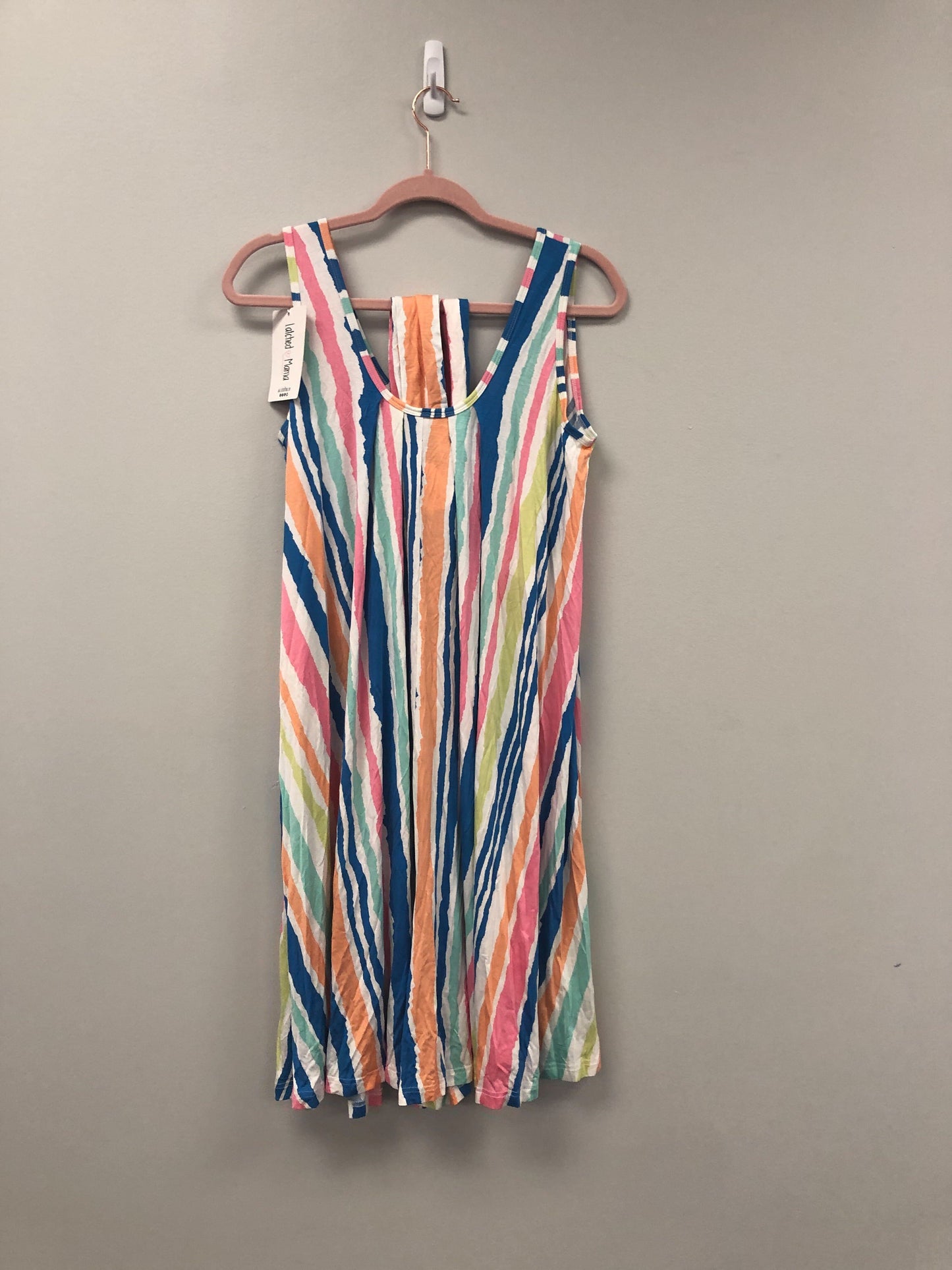 Outlet 5662 - Latched Mama Printed Nursing Romper - Summer Stripes - Petite