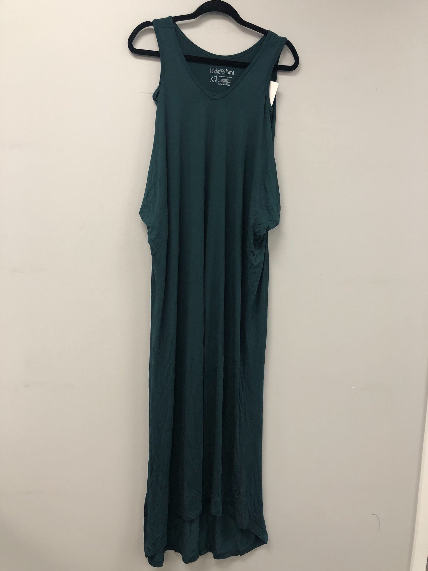 Outlet 5599 - Latched Mama Cocoon Maxi Nursing Dress - Forest Green - Extra Small