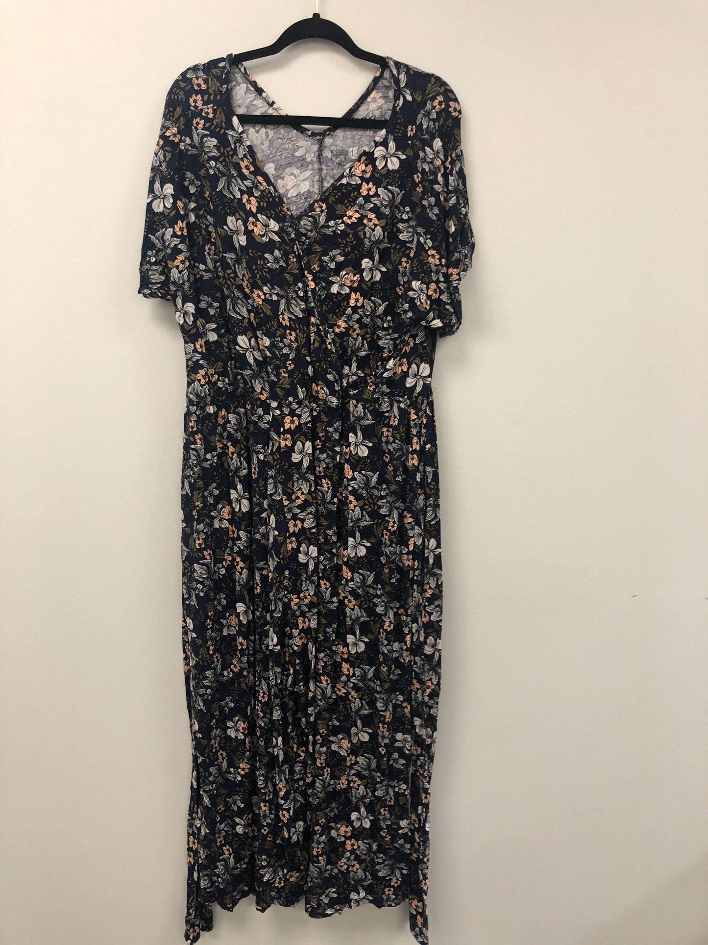Outlet 5883 - Latched Mama V-Neck Nursing Jumpsuit - Enchanted Blooms - 3X