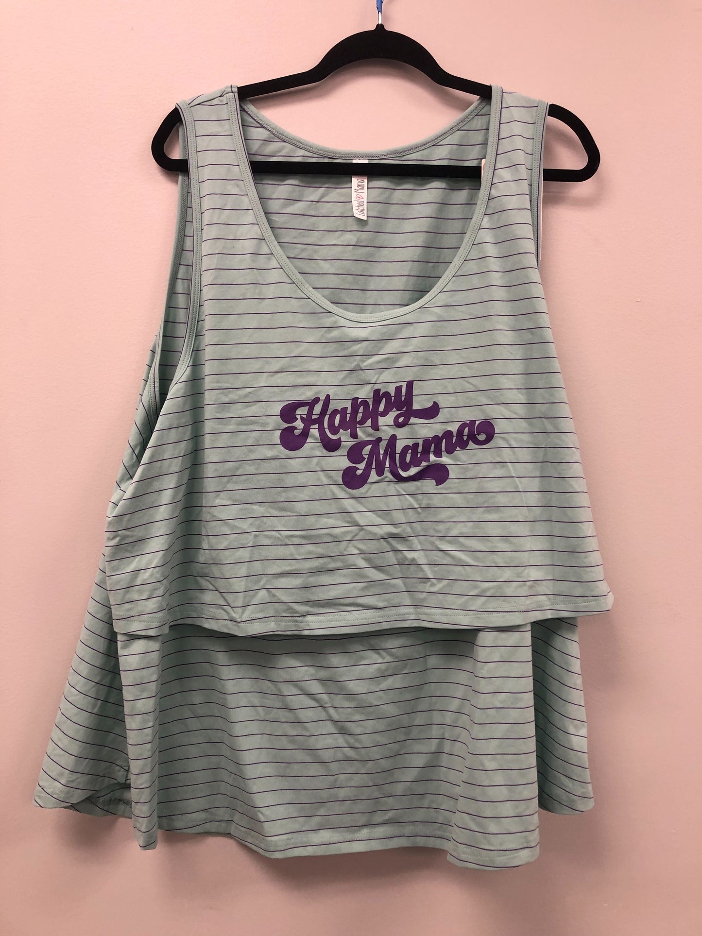 Outlet 5930 - Latched Mama Swing Nursing Tank - Plum Stripe - 4X