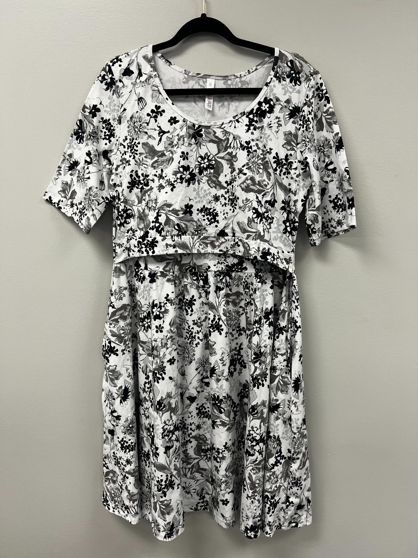 Outlet 5564 - Latched Mama Simple Cotton Nursing Dress - Icicle - Extra Large