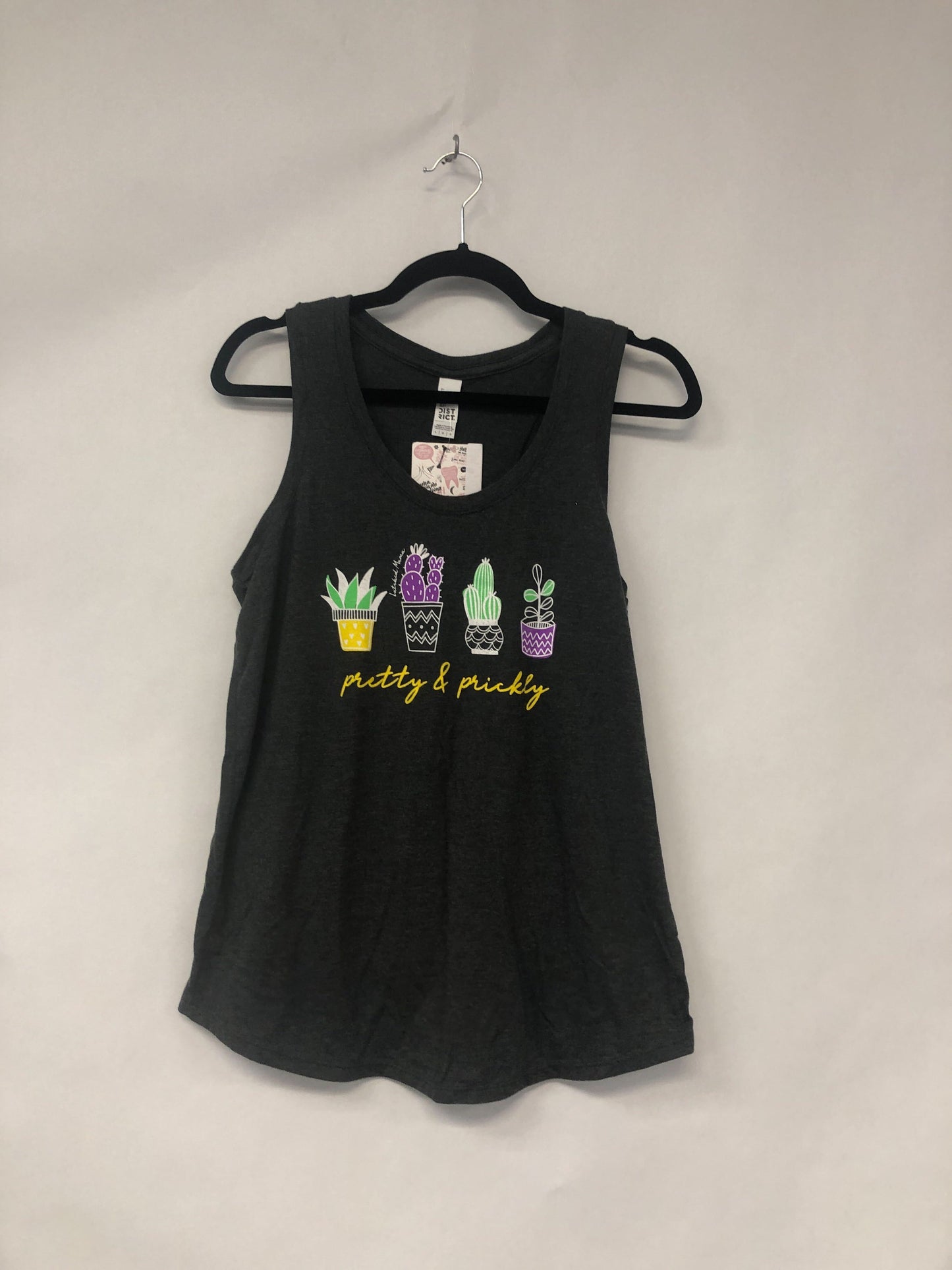 Outlet 6219 - Latched Mama Pretty & Prickly Non-Nursing Tank - Dark Charcoal - Large