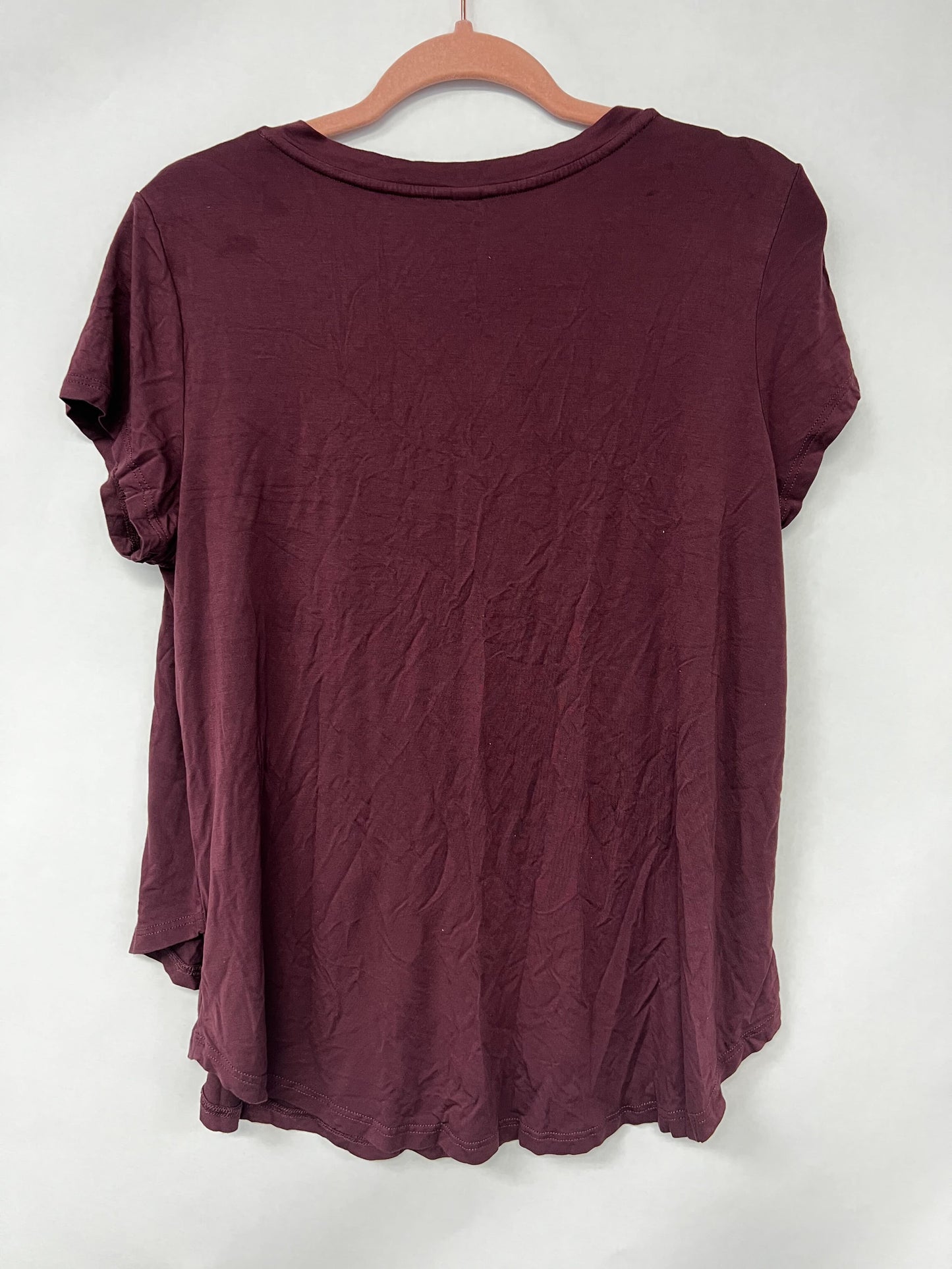 Outlet 6128 - V-Neck Boyfriend Nursing Tee - Wine - Medium