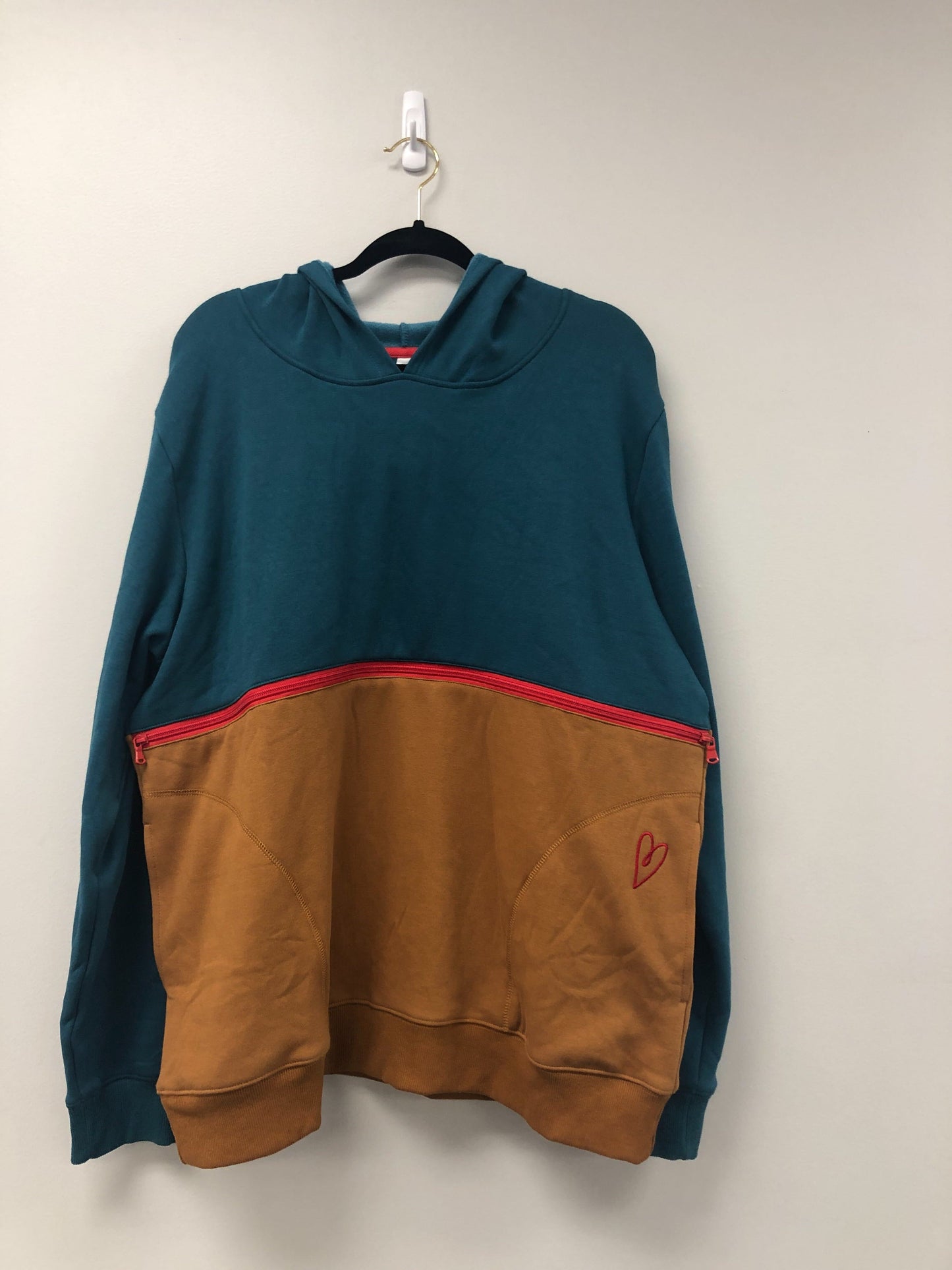Outlet 5574 - Latched Mama Trailblazer Nursing Hoodie - Peacock/Sienna - 2X