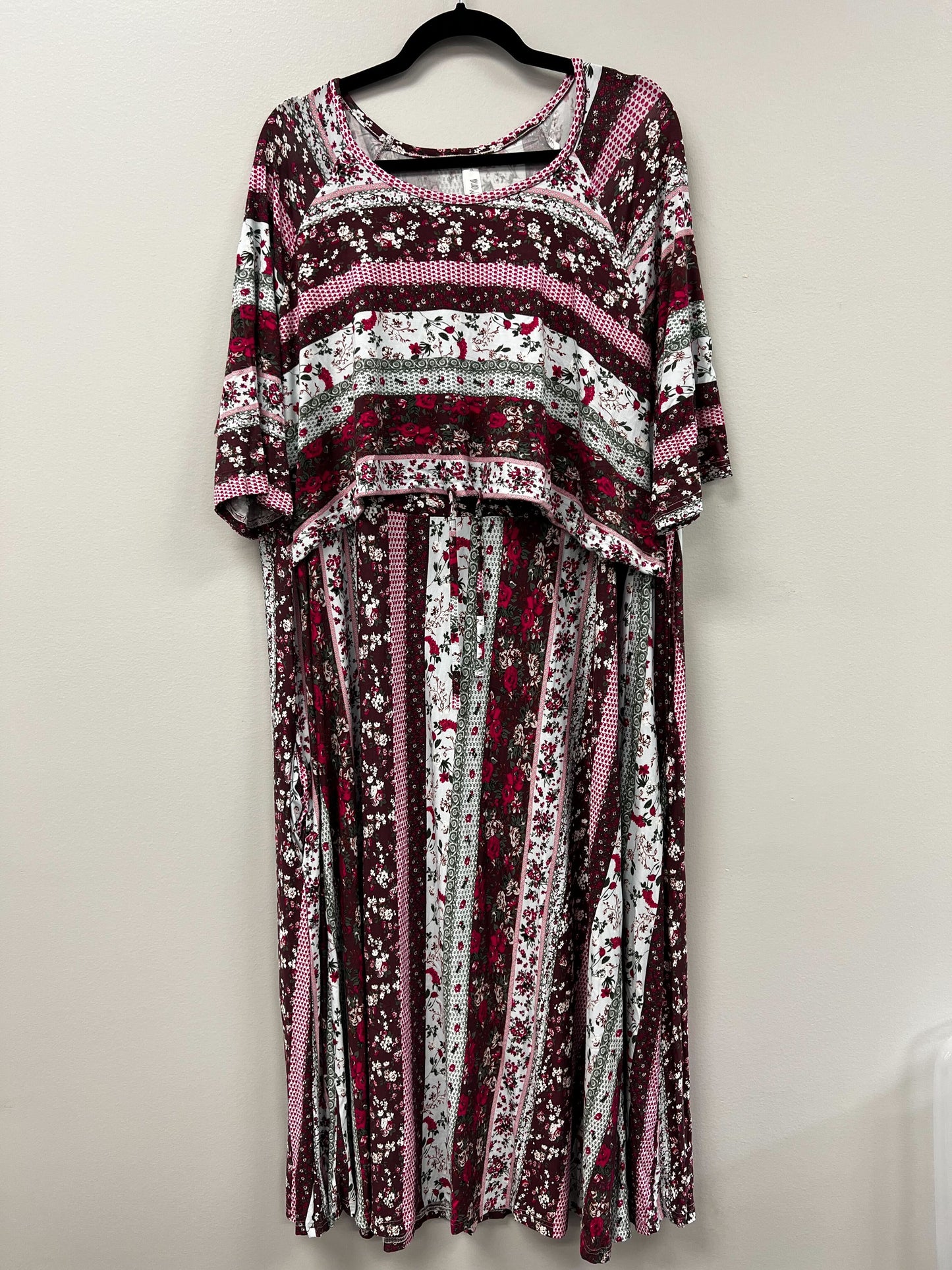 Outlet 5904 - Latched Mama Drawstring Midi Nursing Dress - Quilted Floral - 3X