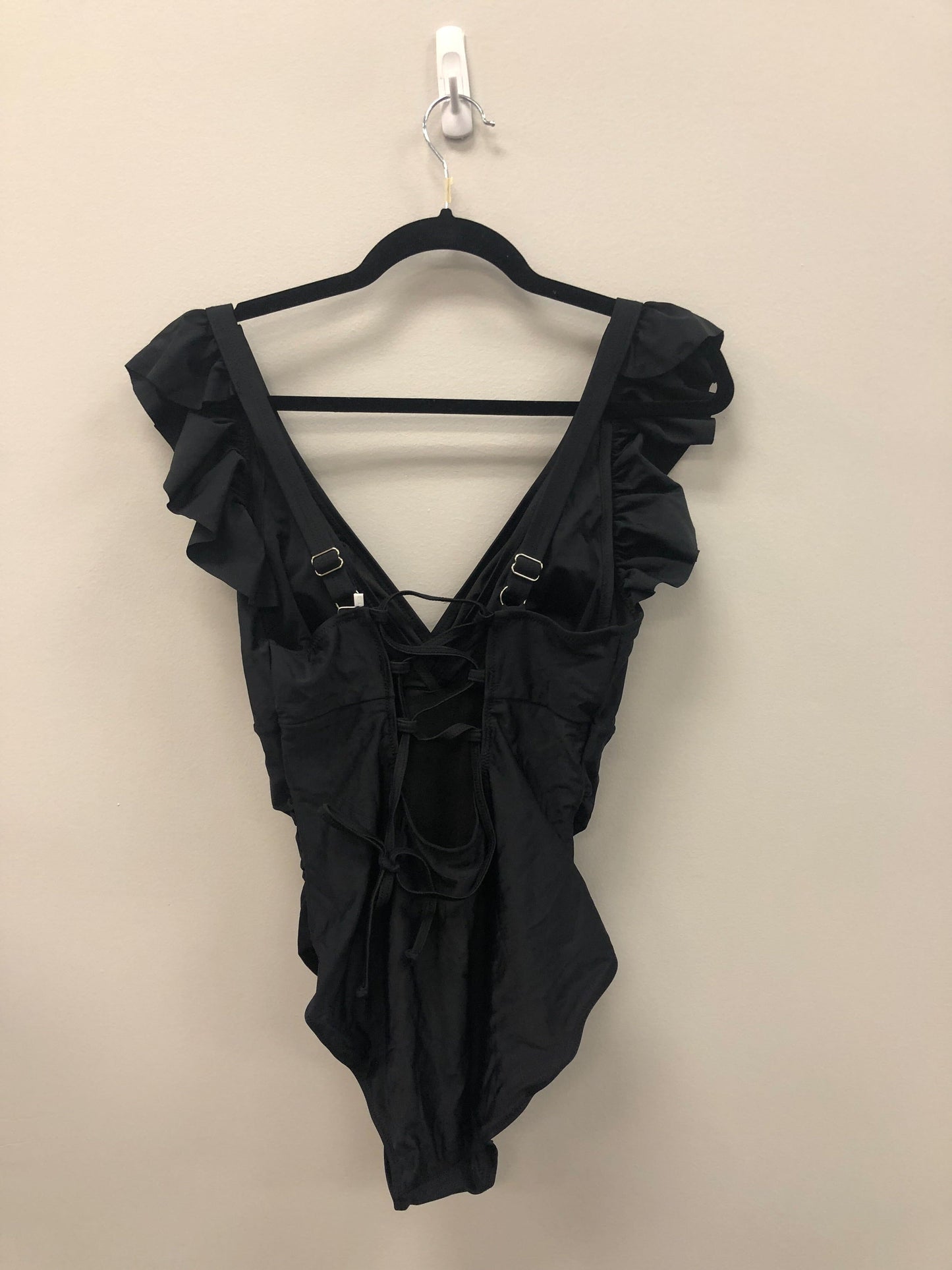 Outlet 6000 - Latched Mama Lace Up Nursing Swim One Piece - Black - Medium