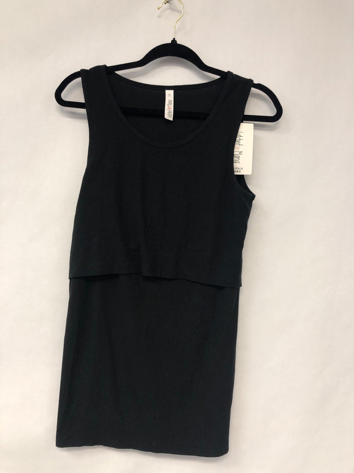 Outlet 6274 - Latched Mama Ribbed Nursing Tank - Black - Medium
