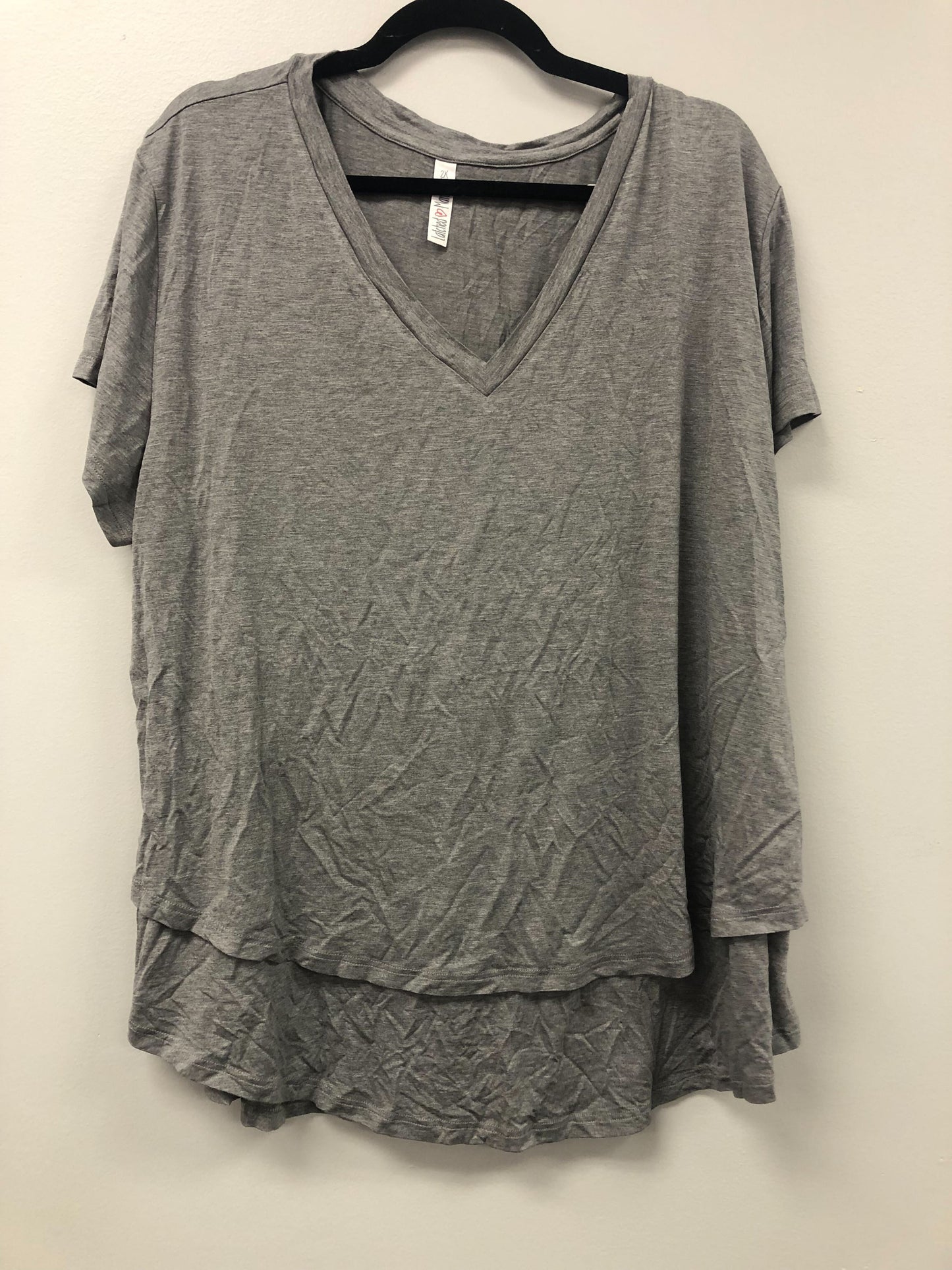 Outlet 5519 - V-Neck Boyfriend Nursing Tee - Light Grey - 2X