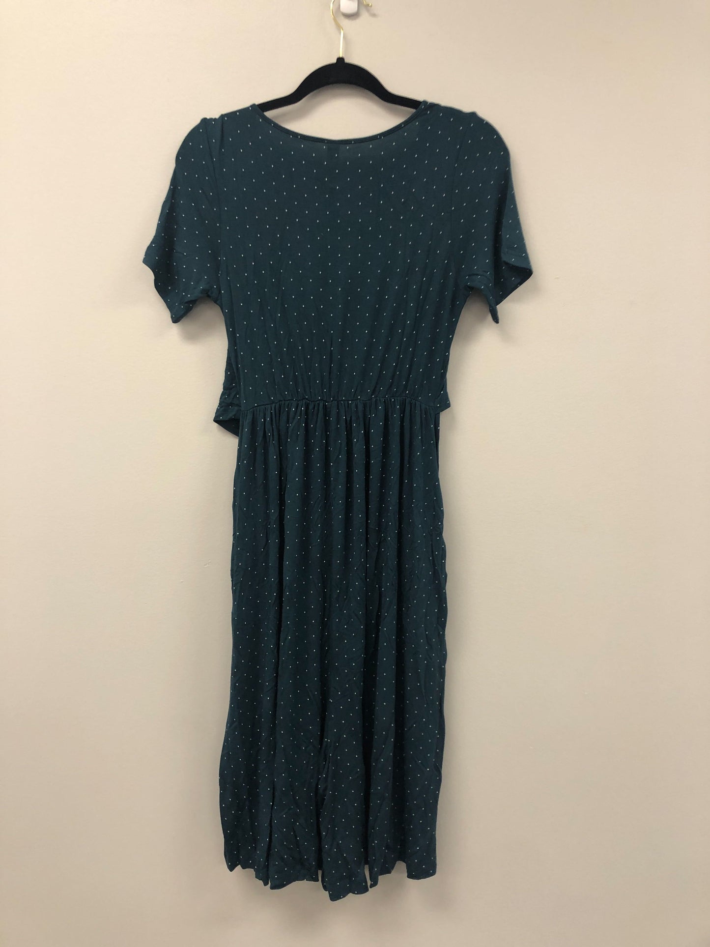 Outlet 5858 - Latched Mama Boardwalk Nursing Romper - Teal Dots - Small