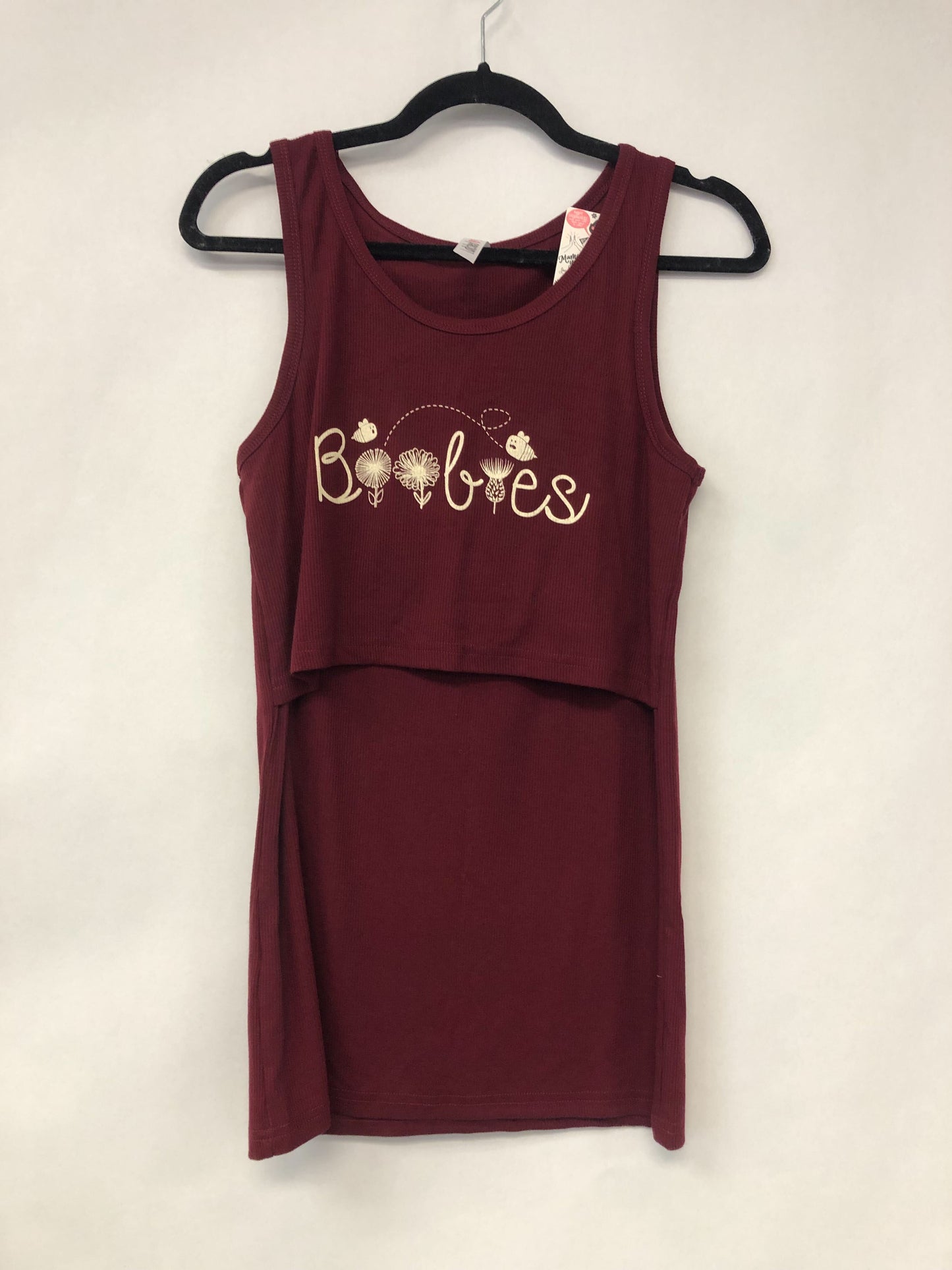 Outlet 6245 - Latched Mama Boo-Bees Nursing Tank - Wine - Small