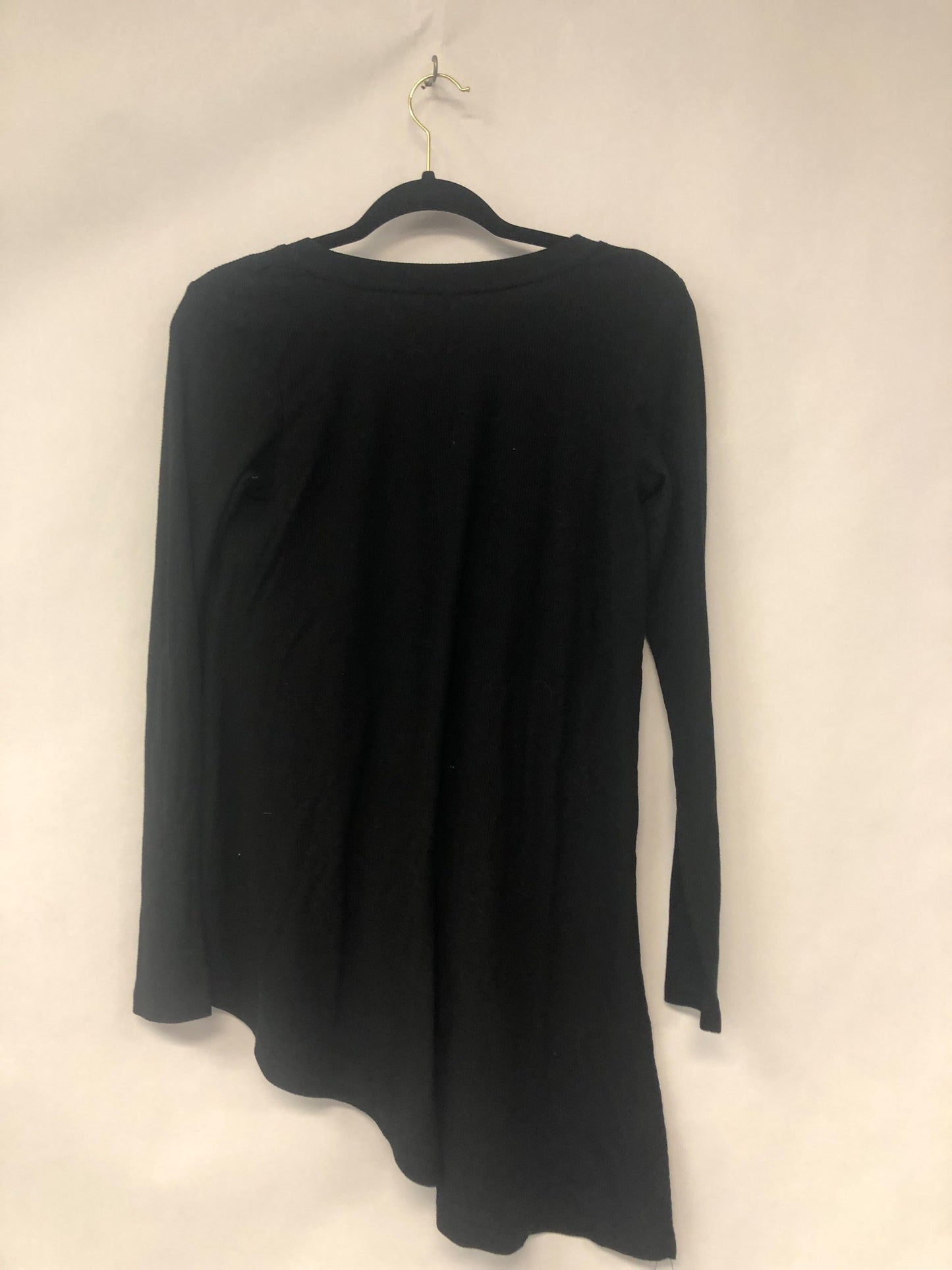 Outlet 6213 - Latched Mama Ribbed Asymmetrical Nursing Tunic - Black - Small