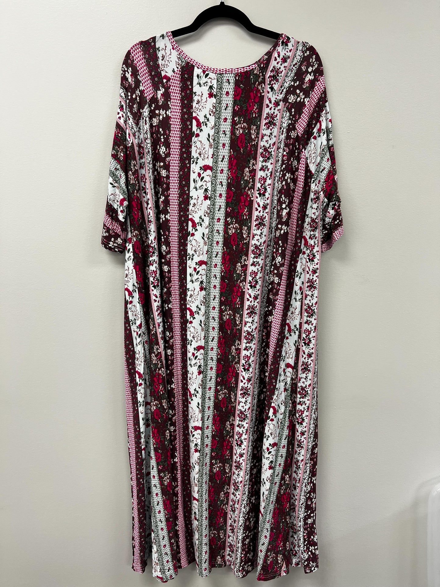 Outlet 5904 - Latched Mama Drawstring Midi Nursing Dress - Quilted Floral - 3X