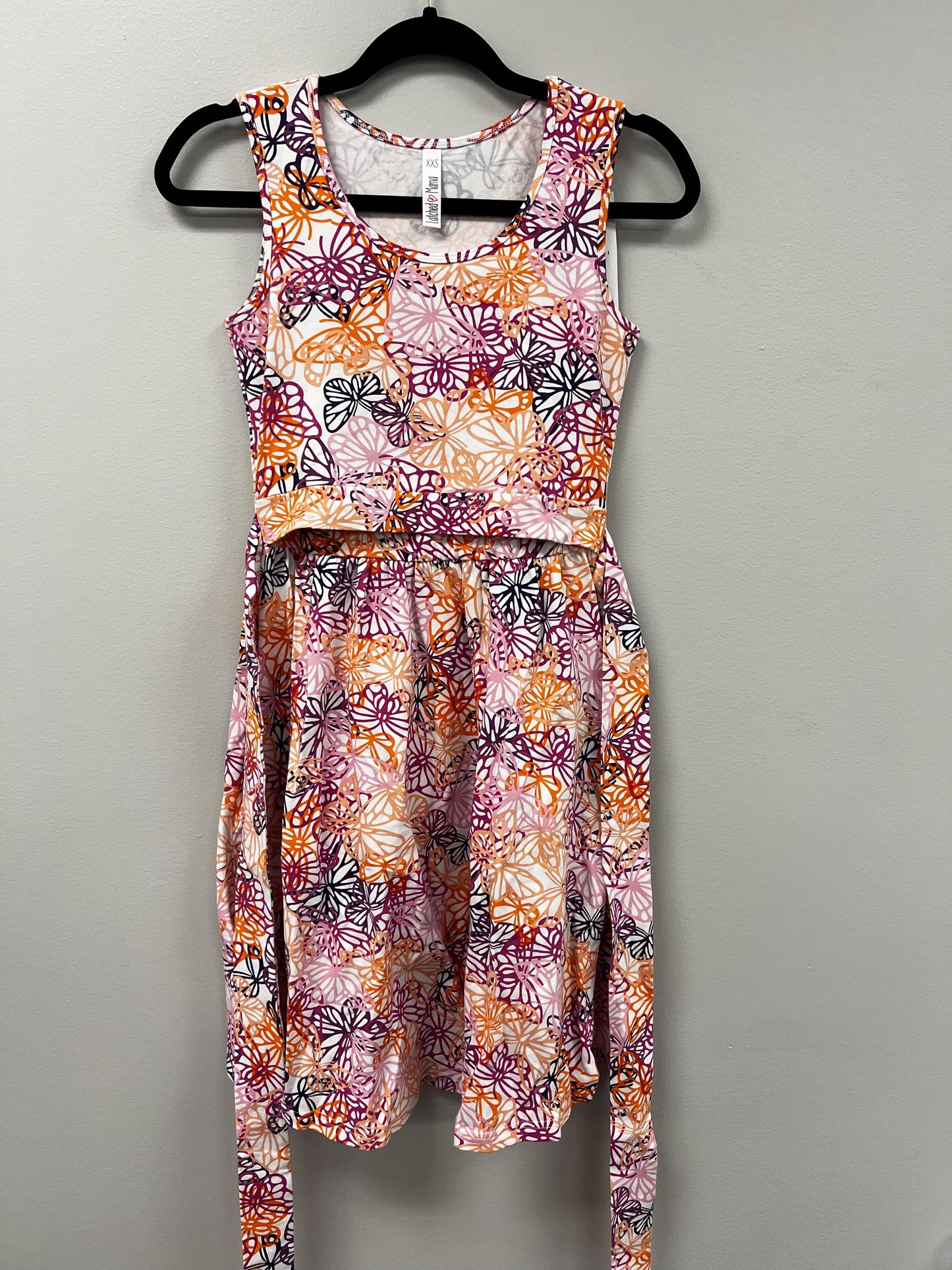 Outlet 5898 - Latched Mama Sunkissed Nursing Sundress - Butterfly Garden - Extra Extra Small