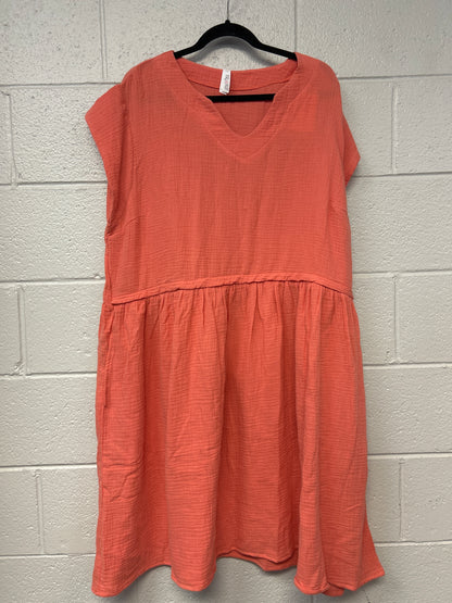 Outlet 7245 - Latched Mama Coastline Cotton Zip Nursing Dress - Sunrise - 1X