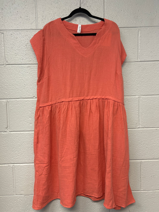 Outlet 7245 - Latched Mama Coastline Cotton Zip Nursing Dress - Sunrise - 1X