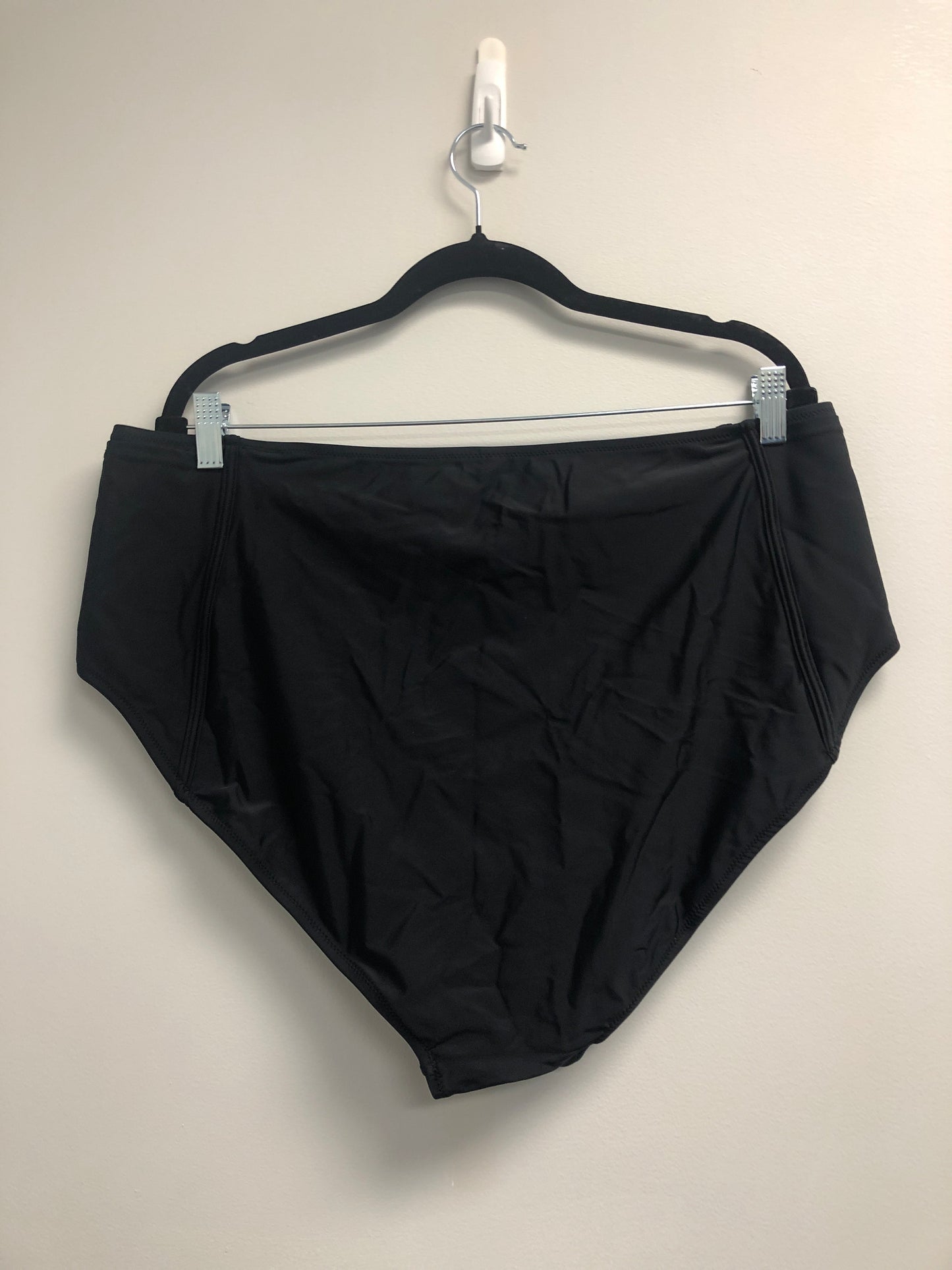 Outlet 7118 - Latched Mama High Waisted Swim Bottoms with Pockets - Final Sale - Black - 2X