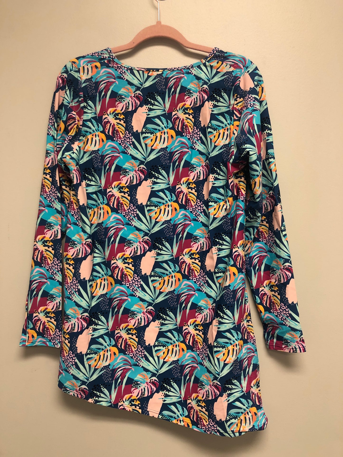 Outlet 6574 - Latched Mama Asymmetrical Nursing Swim Cover Up - Final Sale - Tropical Teal - Large