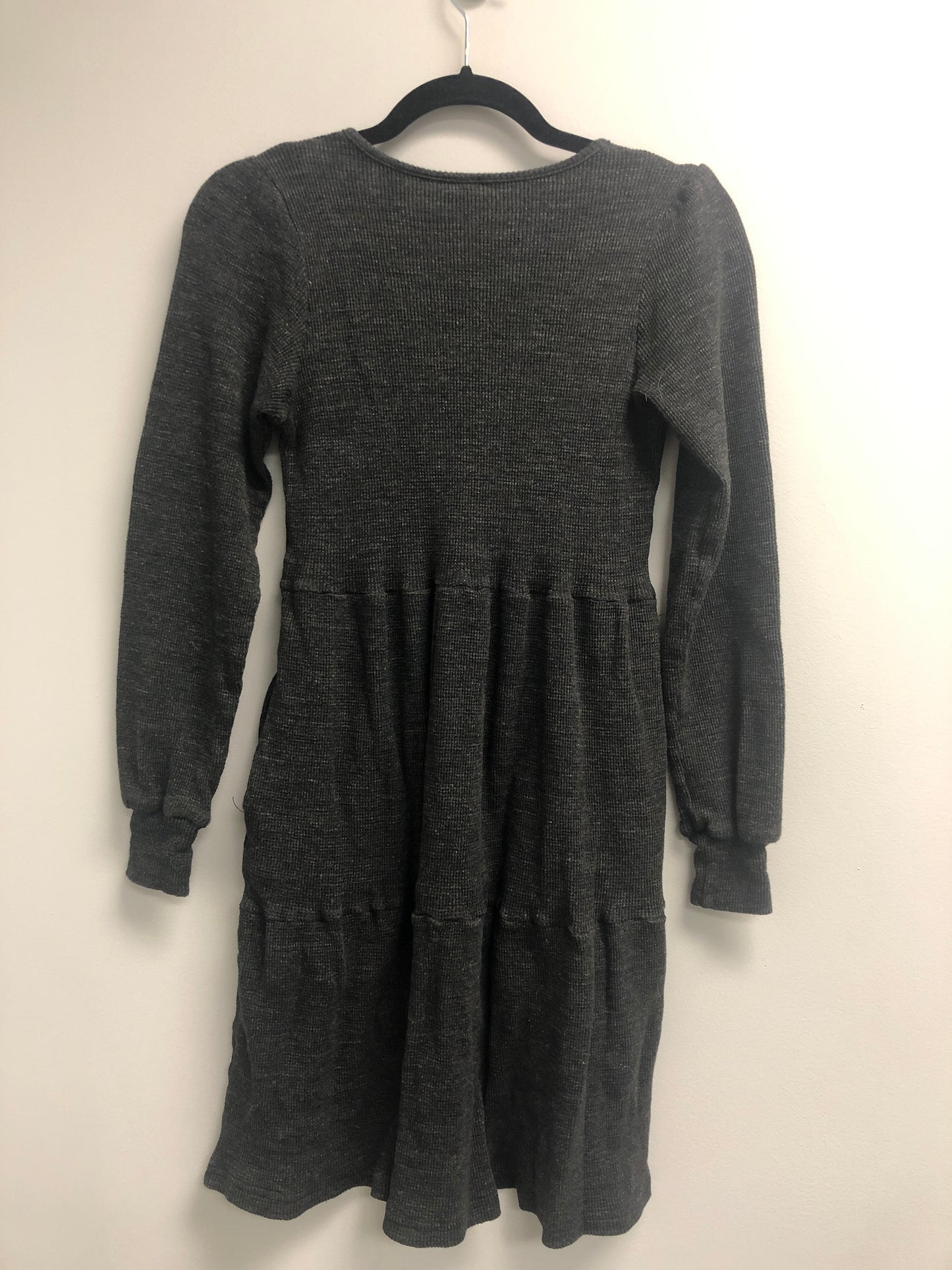 Outlet 6813 - Latched Mama Waffle Knit Nursing Dress - Final Sale - Dark Charcoal - Medium