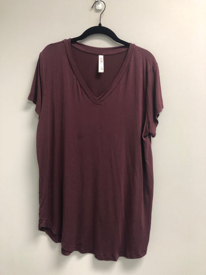 Outlet 7094 - V-Neck Boyfriend Nursing Tee - Wine - Extra Large