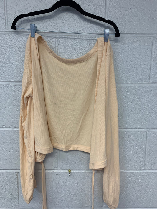 Outlet 7180 - Latched Mama Ribbed Long Sleeve Nursing Wrap Top - Cream - Extra Large