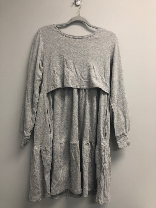 Outlet 6651 - Latched Mama Waffle Knit Nursing Dress - Oatmeal - Medium