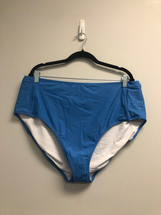 Outlet 7113 - Latched Mama High Waisted Swim Bottoms with Pockets - Final Sale - Surf Blue - 2X