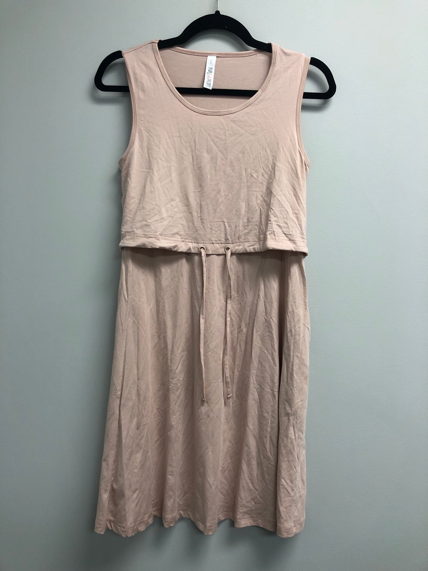 Outlet 6969 - Latched Mama Drawstring Tank Dress 2.0 - Blush - Small