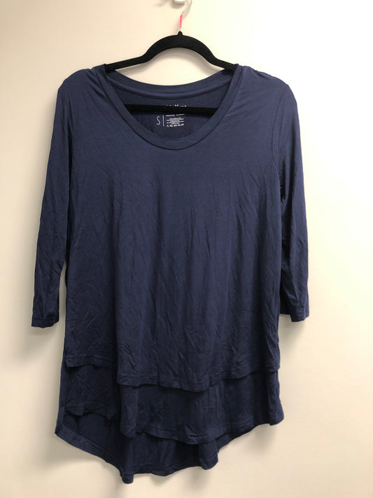 Outlet 7023 - Latched Mama 3/4 Sleeve Scoop Neck Nursing Top 2.0 - Navy - Small