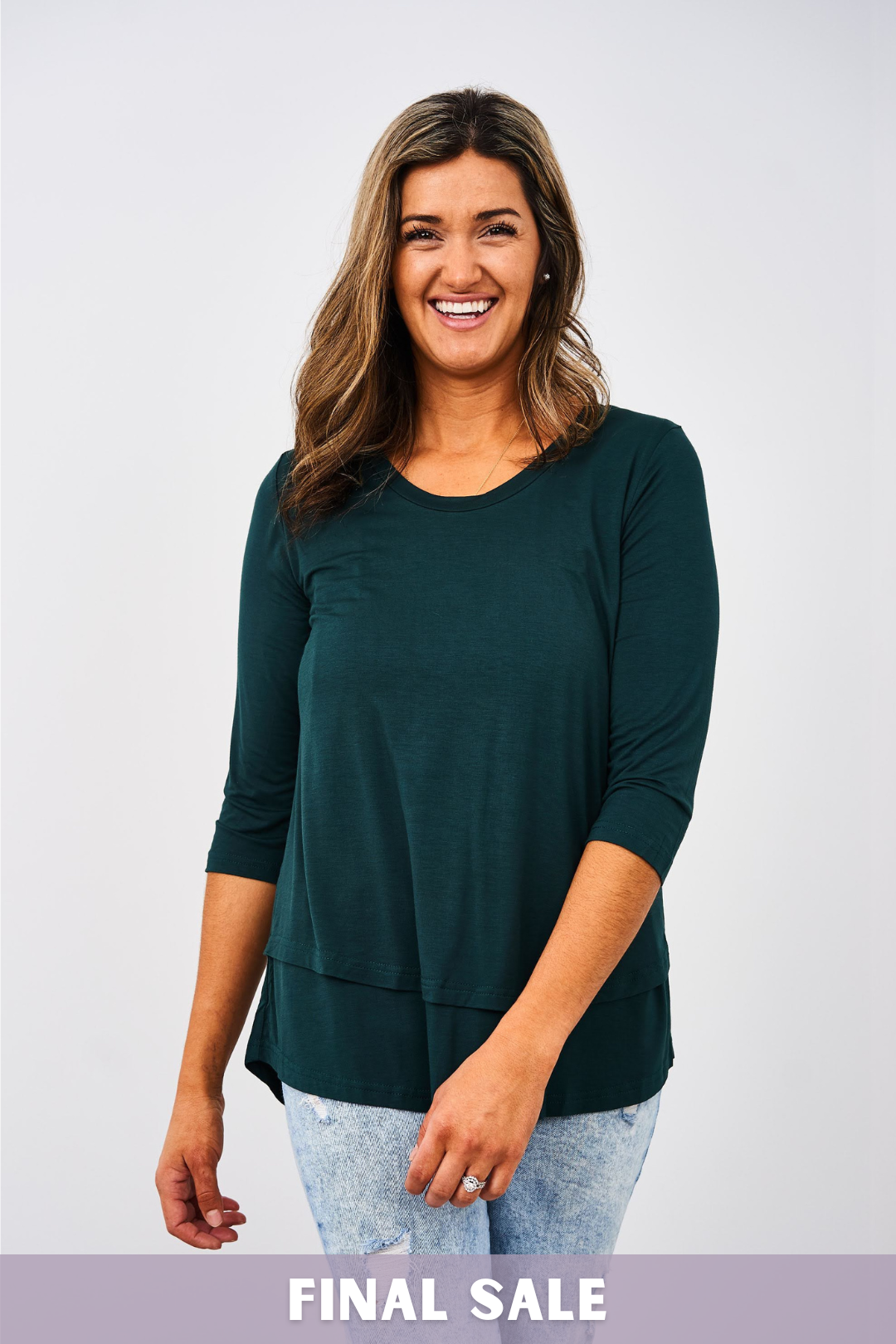 Latched Mama 3/4 Sleeve Scoop Neck Nursing Top 2.0 - Final Sale
