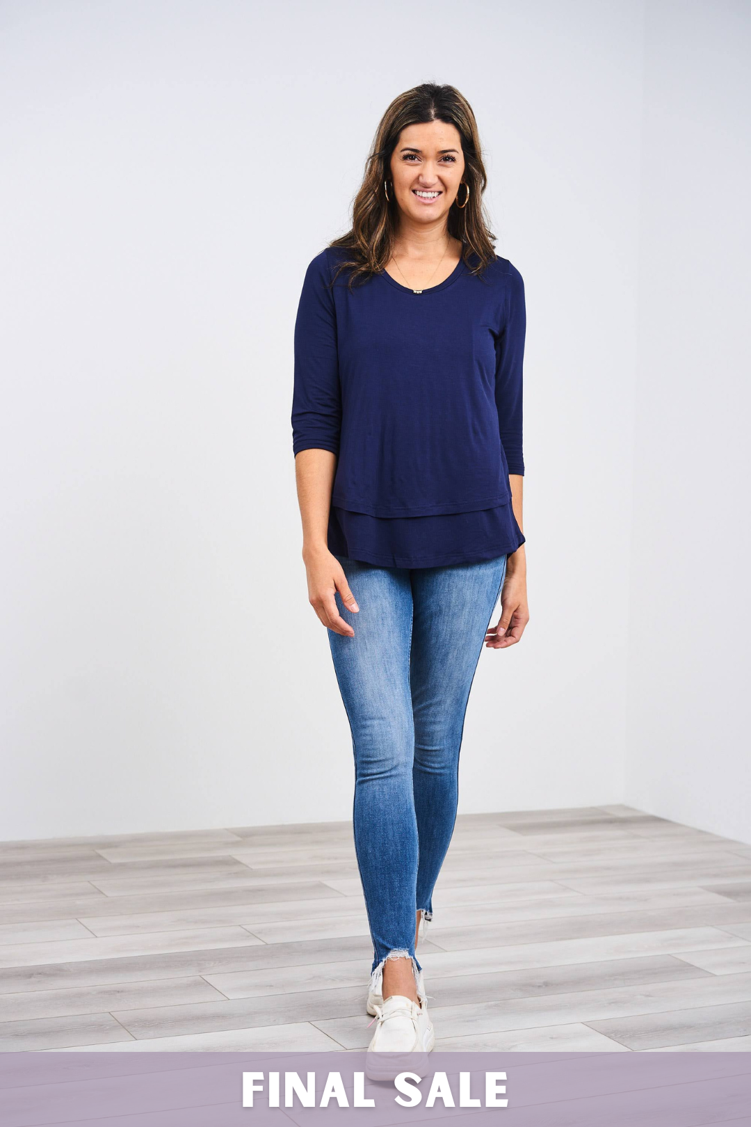 Latched Mama 3/4 Sleeve Scoop Neck Nursing Top 2.0 - Final Sale