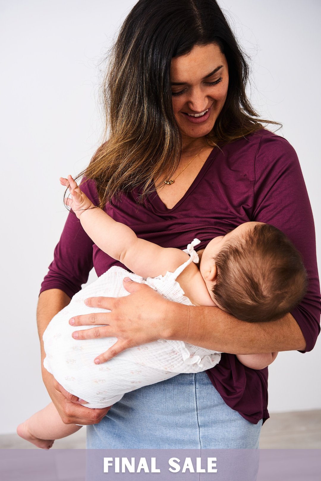 Latched Mama 3/4 Sleeve Scoop Neck Nursing Top 2.0 - Final Sale