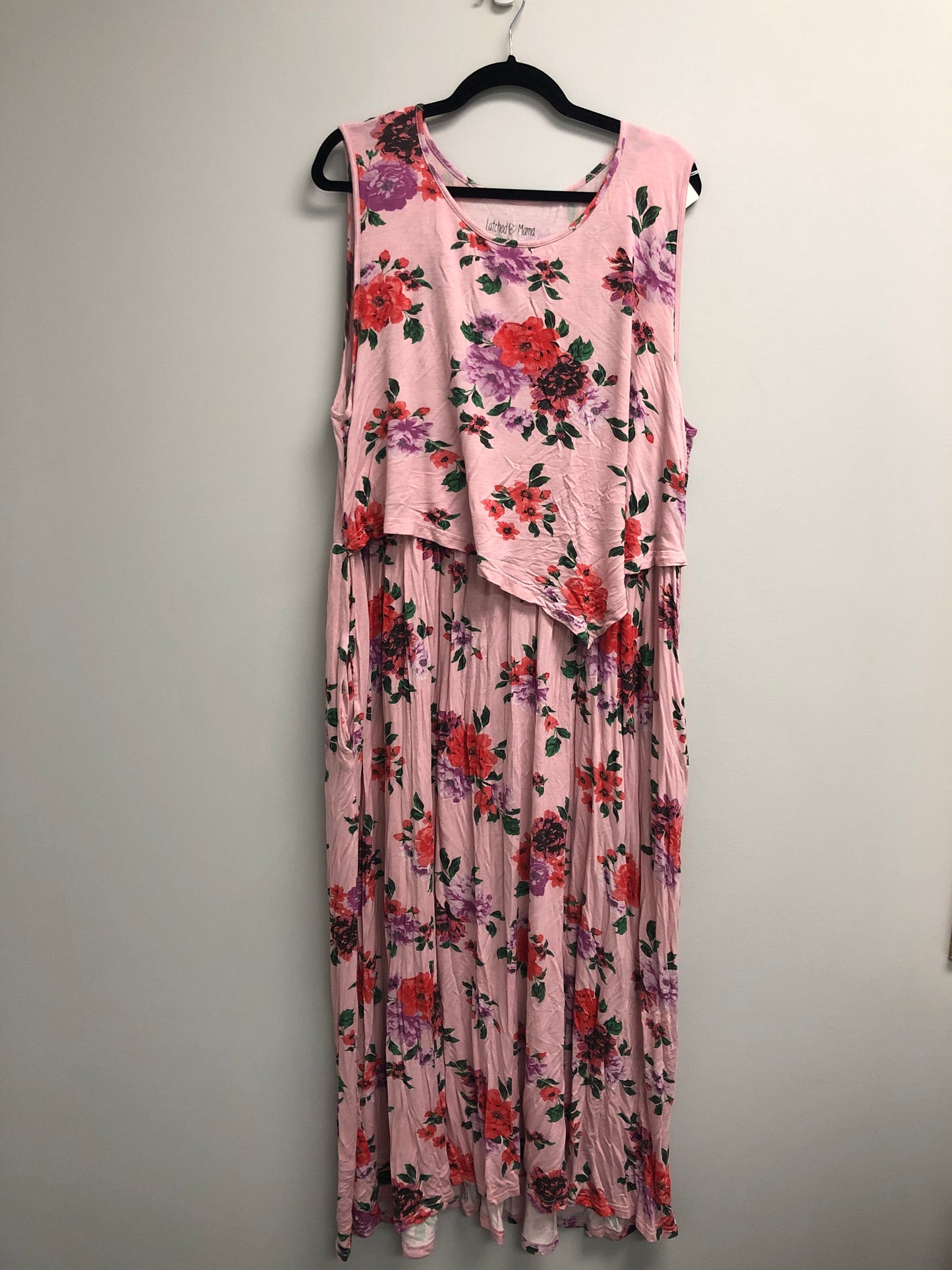 Outlet 7027 - Latched Mama Boardwalk Nursing Maxi - Watercolor Rose - 3X