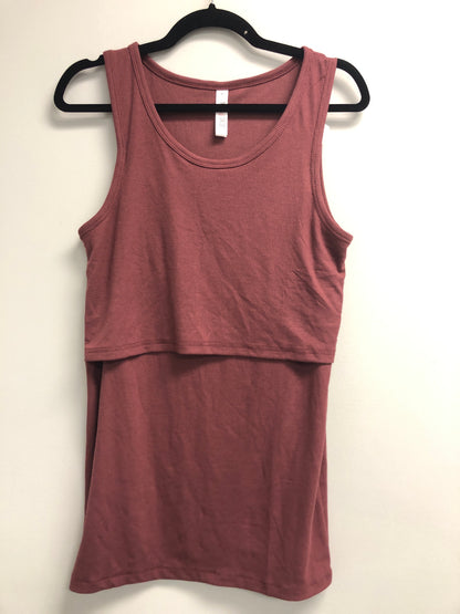 Outlet 7010 - Latched Mama Ribbed Nursing Tank - Berry - Medium