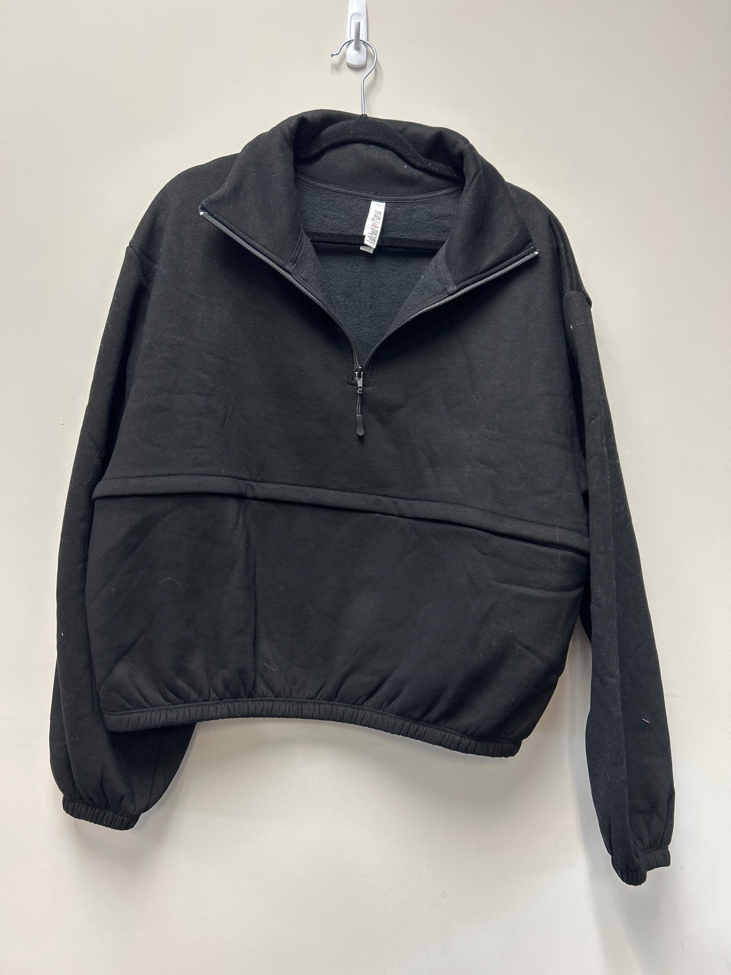 Outlet 7269 - Latched Mama 635 Crop Zip Nursing Pullover - Final Sale - BLACK - Extra Large