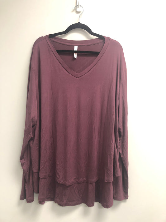 Outlet 6811 - Latched Mama Long Sleeve V-Neck Tee - Wine - 4X