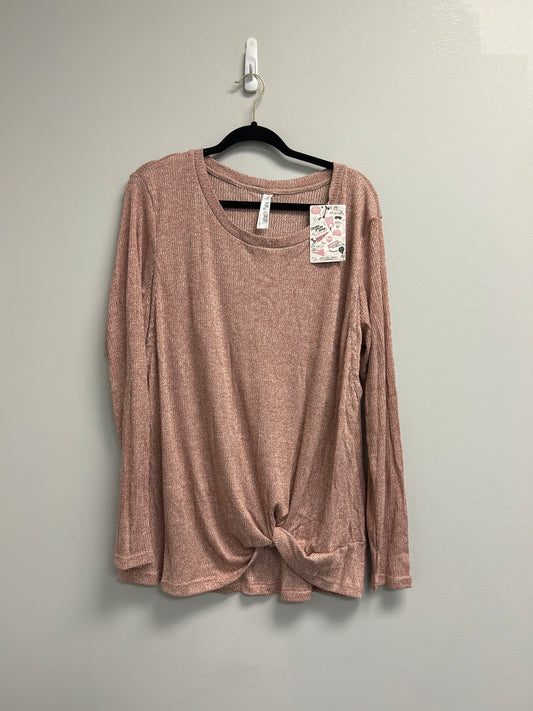 Outlet 7182 - Latched Mama Long Sleeve Twist Front Nursing Top - Final Sale - SANDSTONE - 1X