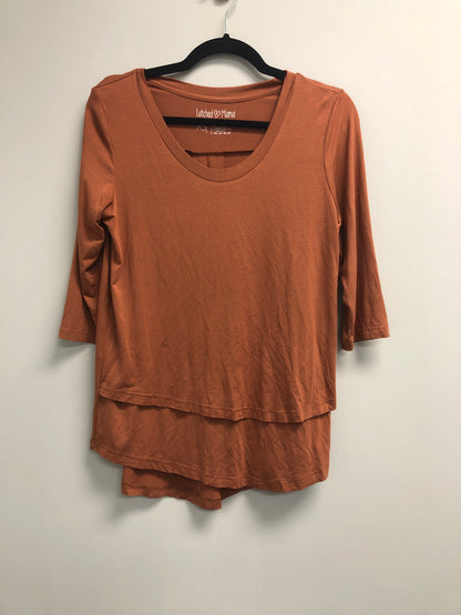 Outlet 7022 - Latched Mama 3/4 Sleeve Scoop Neck Nursing Top 2.0 - Copper - Extra Small